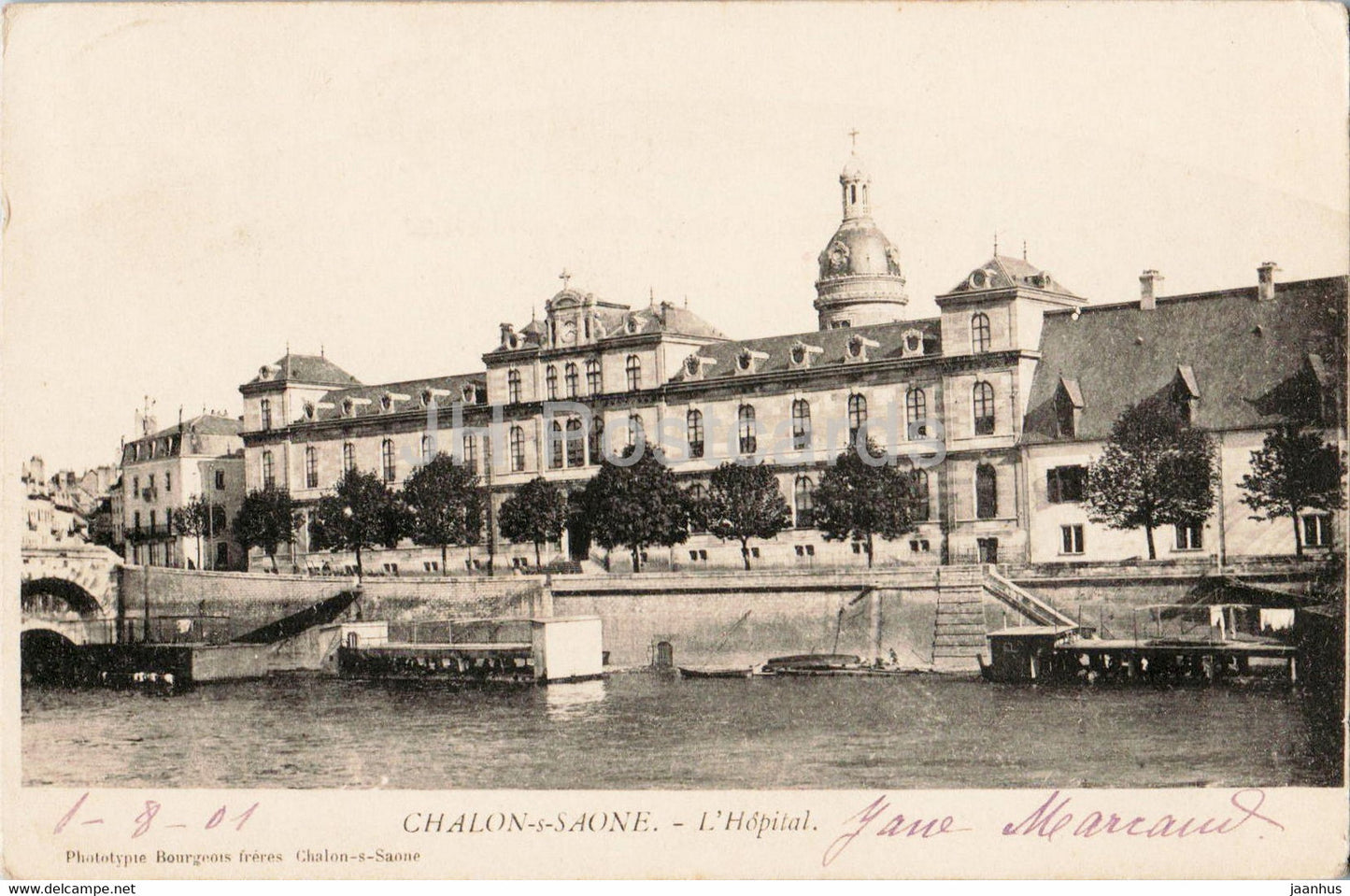 Chalon s Saone - L'Hopital - hospital - old postcard - 1901 - France - used - JH Postcards