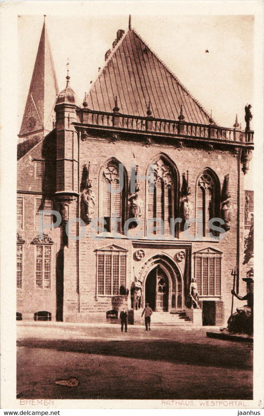 Bremen - Rathaus Westportal - town hall - Feldpost - military mail - old postcard - 1915 - Germany - used - JH Postcards
