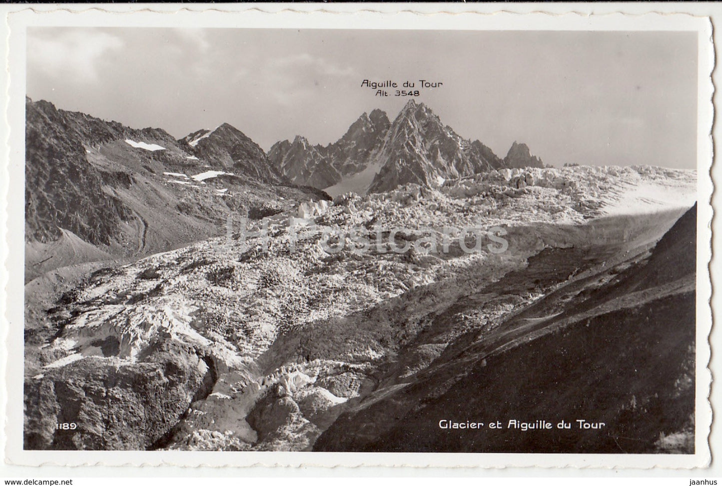 Glacier et Aiguille du Tour - 1189 - Switzerland - 1958 - used - JH Postcards