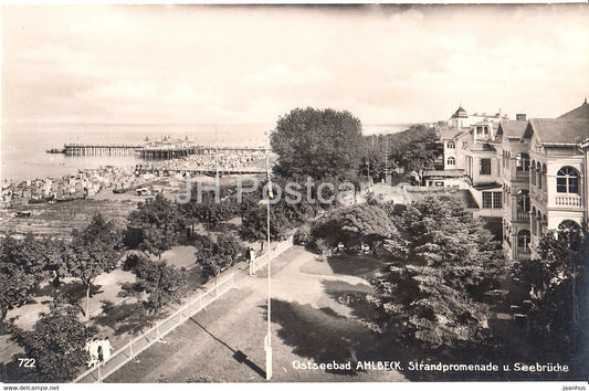 Ostseebad Ahlbeck - Strandpromenade u Seebrucke - 722 - old postcard - Germany - unused - JH Postcards