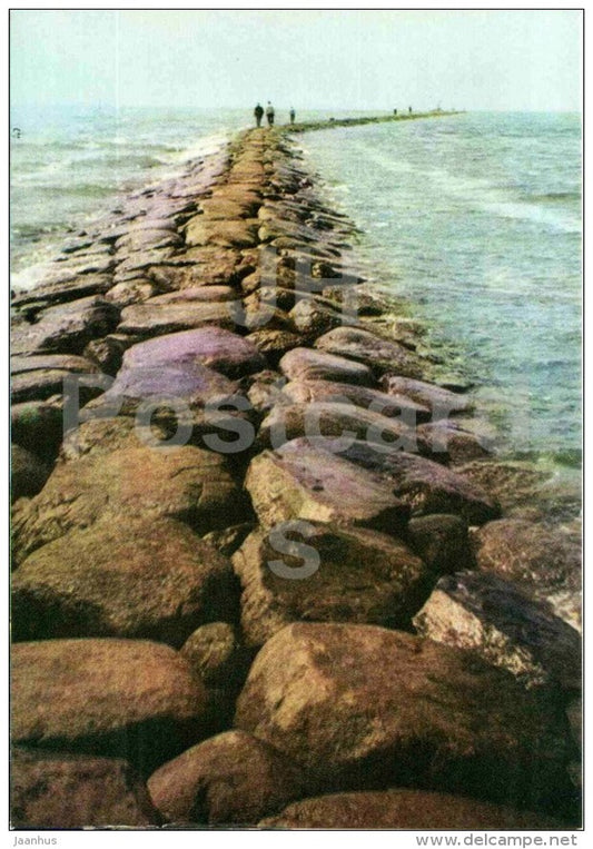 stone mole at Parnu - 1968 - Estonia USSR - unused - JH Postcards