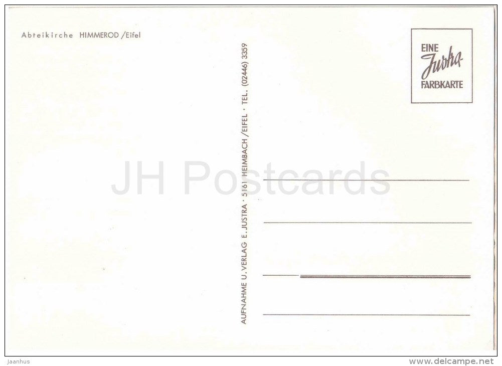 Abteikirche Himmerod , Eifel - Germany - nicht gelaufen - JH Postcards