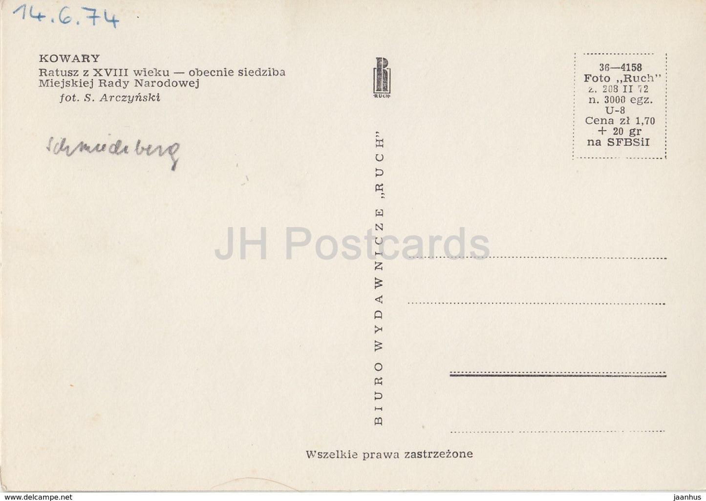 Kowary – Rathaus – Polen – 1974 – gebraucht