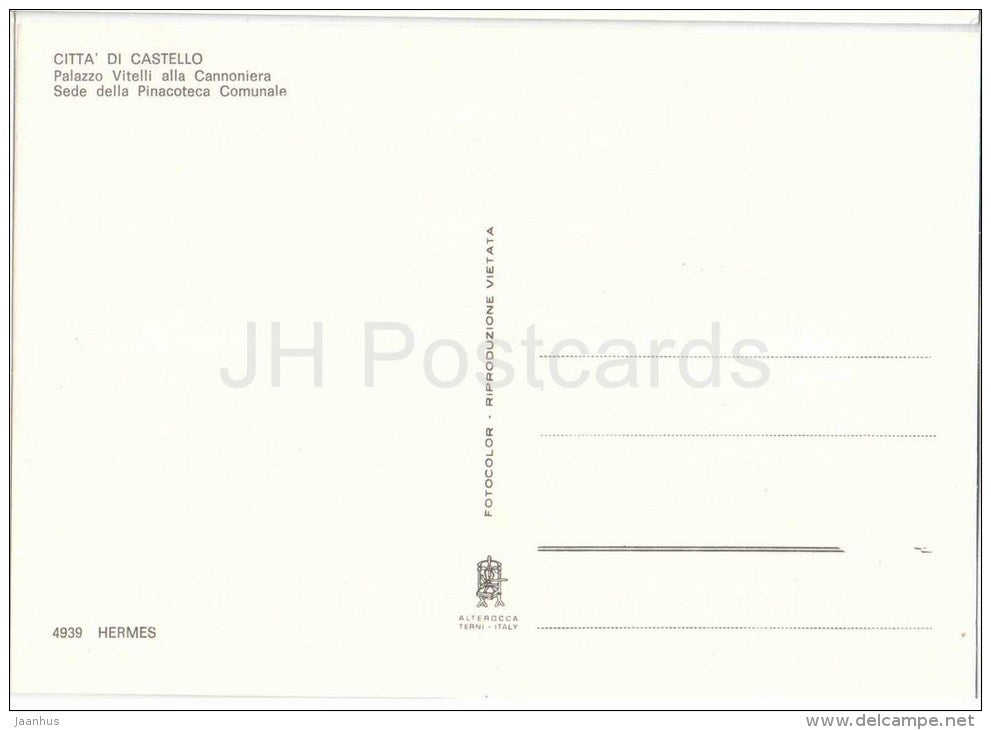 Palazzo Vitelli alla Cannoniera - palace - Citta di Castello - Perugia - Umbria - 4939 - Italy - Italia - unused - JH Postcards
