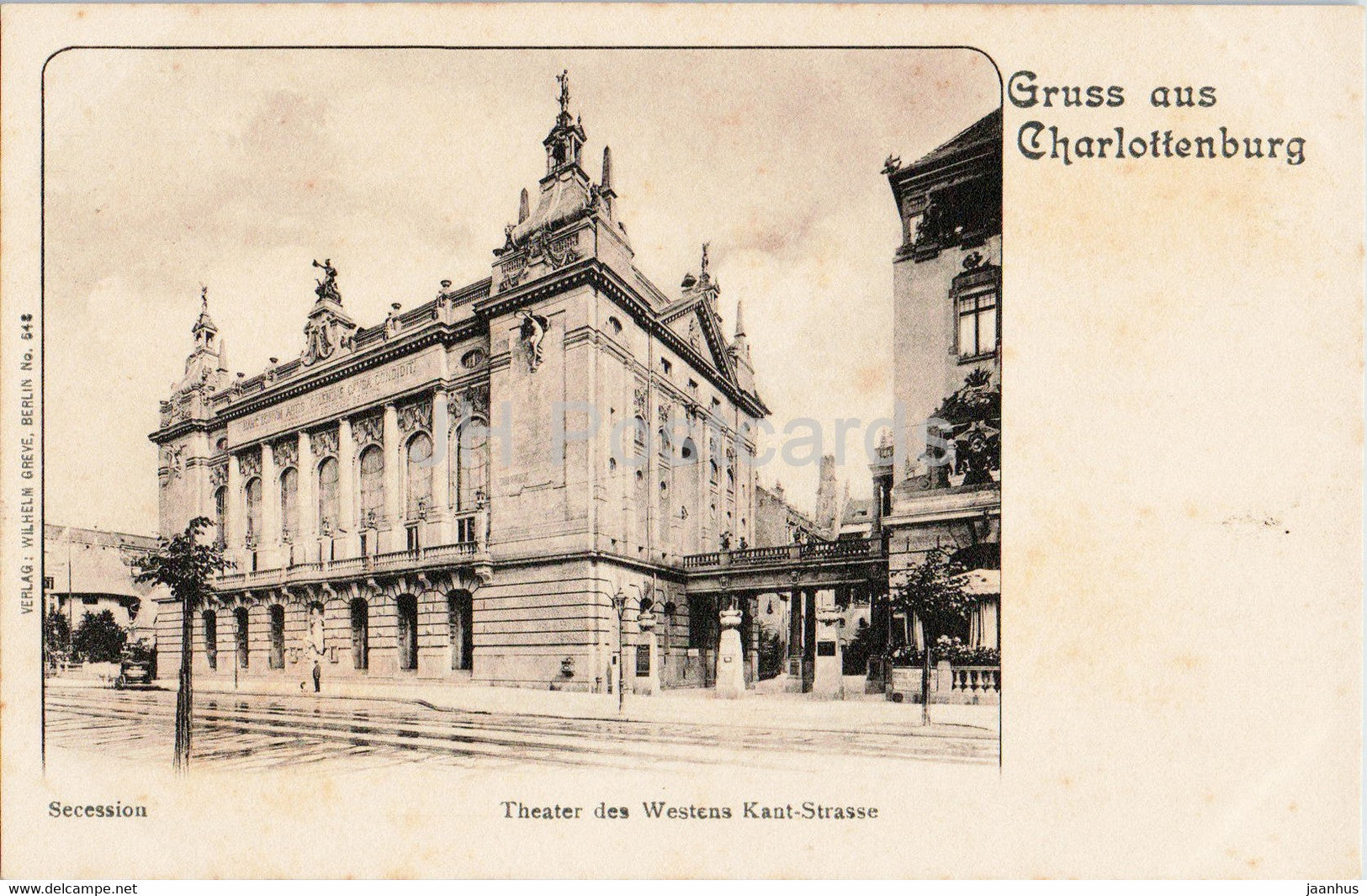 Gruss aus Charlottenburg - Theater des Westens Kant-Strasse - theatre - 548 - old postcard - Germany - unused - JH Postcards