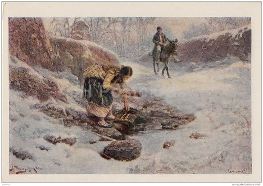 painting by Jaroslav Vesin - Date , 1899 - Czech art - 1955 - Russia USSR - unused - JH Postcards