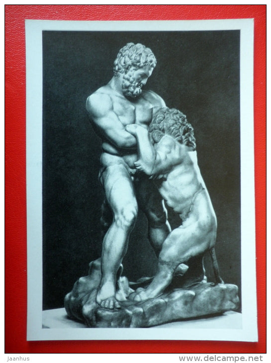 Hercules with a Lion , roman copy - Ancient Greece - Antique sculpture in the Hermitage - 1964 - Russia USSR - unused - JH Postcards