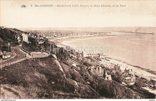 Sainte Adresse - Ste Adresse - Boulevard Felix Faure le Nice havrais et le Port - 8 - old postcard - France - unused - JH Postcards