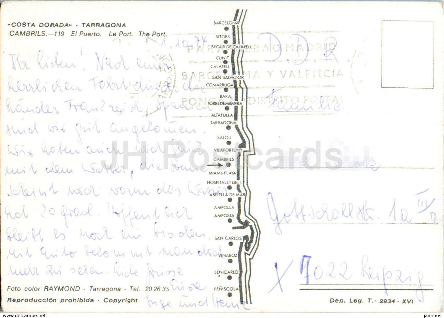 Cambrils - El Puerto - port - 119 - 1974 - Espagne - occasion