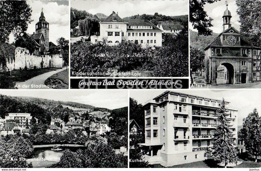 Gruss aus Bad Sooden Allendorf - Kindersanatorium - Stadtmauer - Kurheim - 1961 - Germany - used - JH Postcards