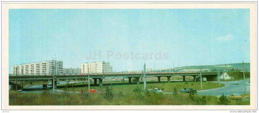 a new neighborhood of the city along the highway Feodosia - Simferopol - Crimea - 1981 - Ukraine USSR - unused - JH Postcards