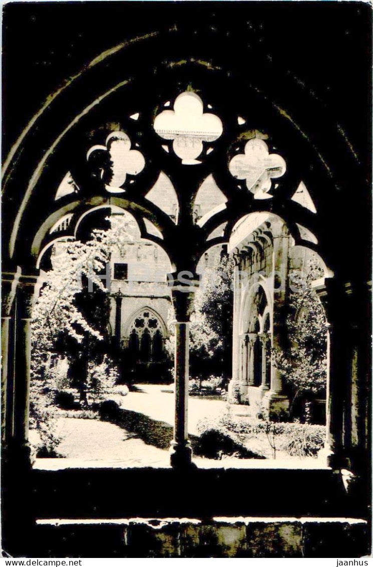 Real Monasterio de Poblet - Calados del claustro gotico - Gothic cloister ornaments old postcard - 1958 - Spain - unused - JH Postcards