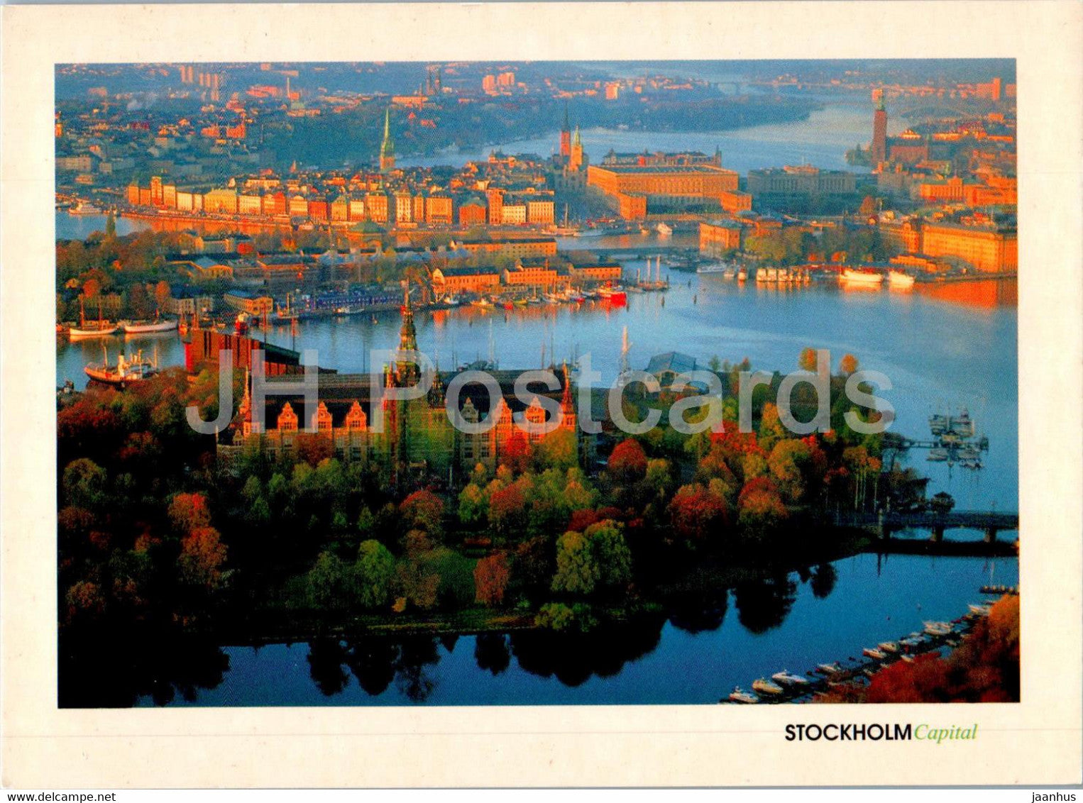 Stockholm Capital - Gryning over Stockholm - dawn - Sweden - unused - JH Postcards