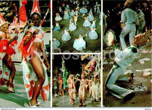 Rio de Janeiro - Carnaval Carioca - carnical - multiview - dance - 1981 - Brazil - used - JH Postcards