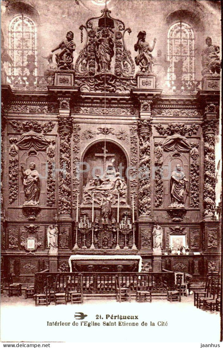 Perigueux - Interieur de l'Eglise Saint Etienne de la Cite - church - 21 - old postcard - France - unused - JH Postcards