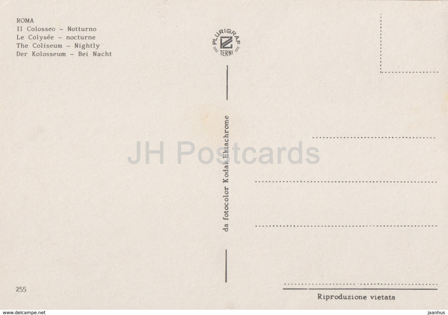 Rome - Roma - The Coliseum Nightly - 255 - Italy - unused