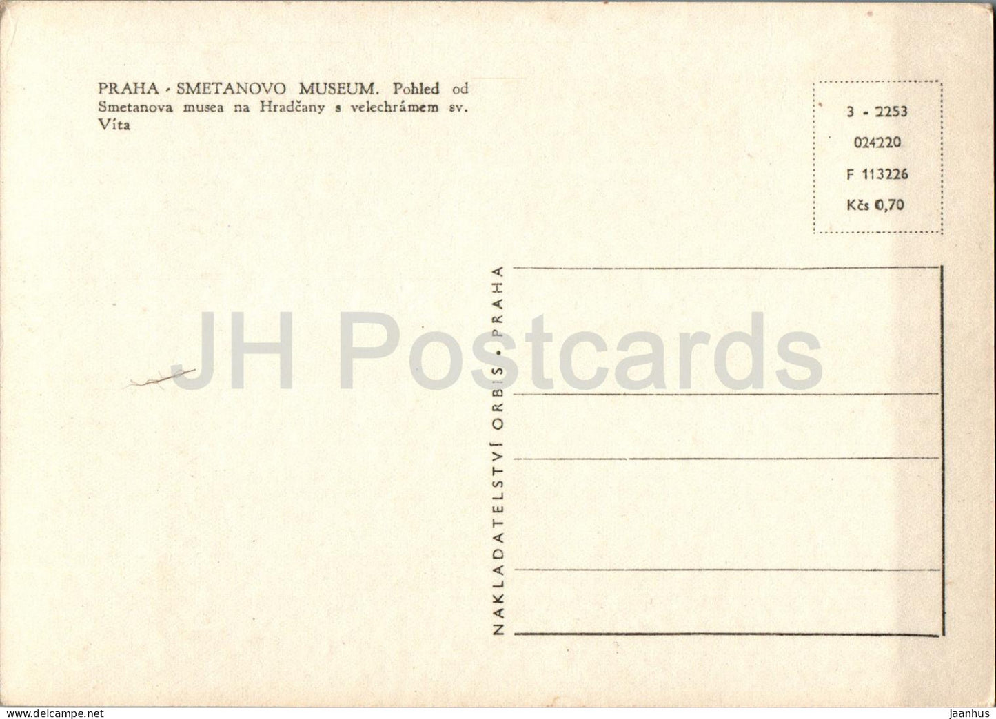 Praha - Prague - Musée Smetanovo - 2253 - République tchèque - Tchécoslovaquie - inutilisé
