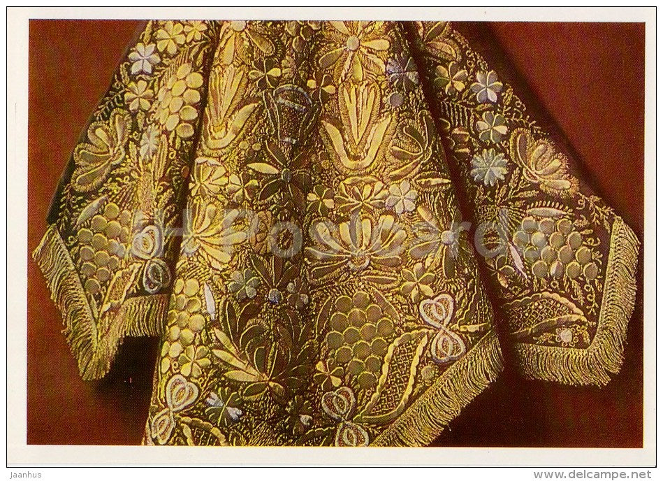 Scarf - Olonets Province - Russian Folk Art - 1984 - Russia USSR - unused - JH Postcards