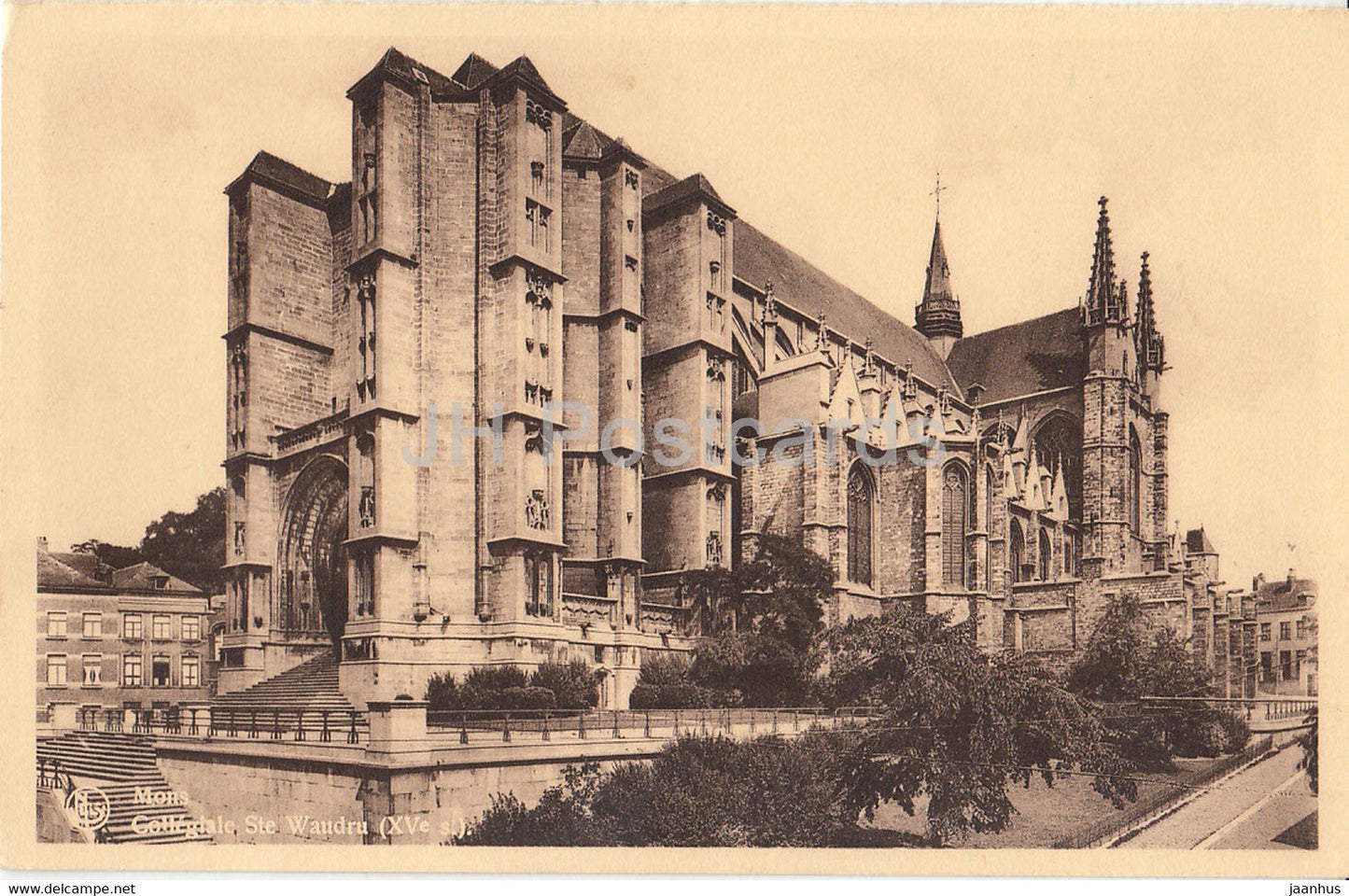 Mons - Collegiale Ste Waudru - old postcard - Belgium - used - JH Postcards