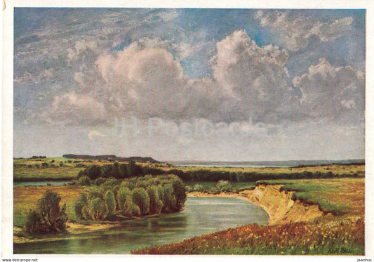 painting by Adolf Stabli - An der Amper - 1514 - Swiss art - Switzerland - unused - JH Postcards
