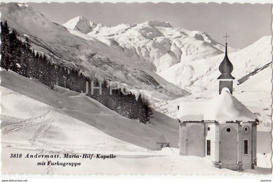 Andermatt - Maria-Hilf-Kapelle mit Furkagruppe - chapel - 3818 - Switzerland - 1958 - used - JH Postcards