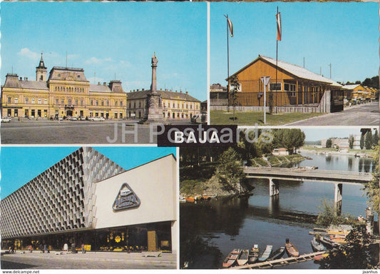 Baja - multiview - architecture - streets - town square - river - Hungary - unused - JH Postcards