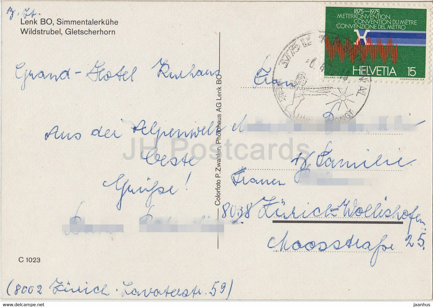 Lenk BO - Simmentalerkuhe - Wildstrubel - Gletscherhorn - vache - 1975 - Suisse - d'occasion