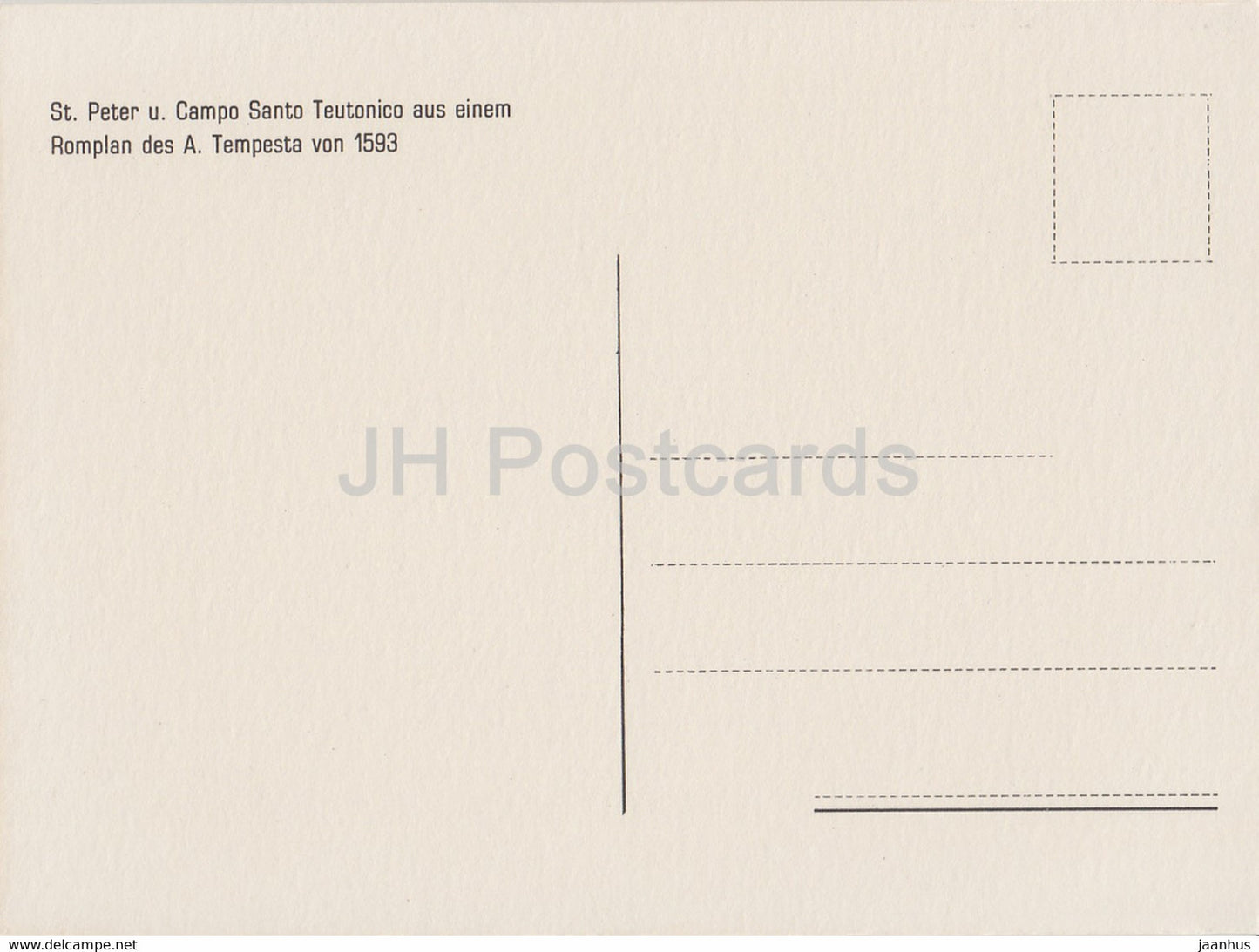 Roma - Rome - St Peter und Campo Santo - map - illustration by A. Tempesta 1593 - Italy - Italia - unused