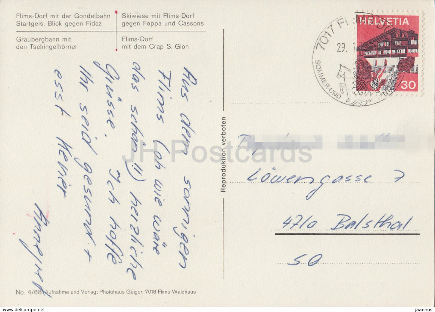 Flims - Gondelbahn - Foppa - Cassons - Tschingelhorner - Seilbahn - Multiview - Schweiz - gebraucht