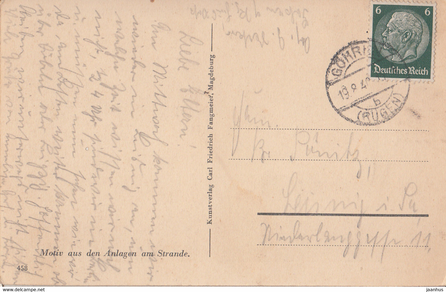 Ostseebad Gohren - Goehren - Aus Deutschen Landen - old postcard - 458 - 1940 - Germany - used