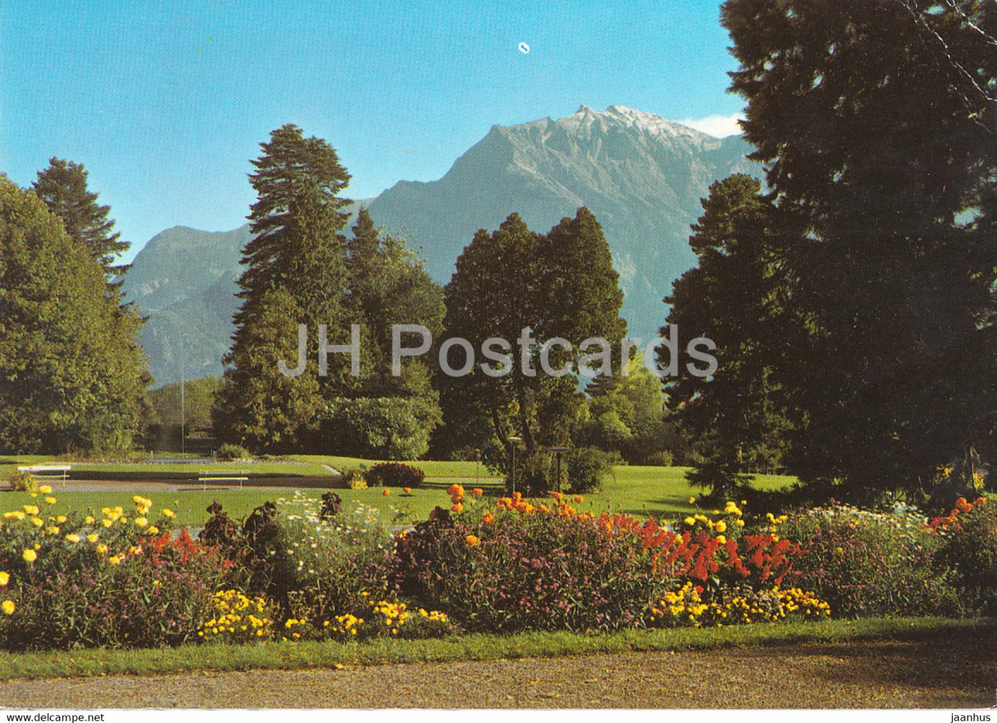 Bad Ragaz - Kurpark mit Falknis - 1985 - Switzerland - used - JH Postcards