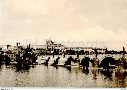 Praha - Prague - Prazsky Hrad a Karluv most - Prague Castle - bridge - 1961 - Czech Republic - Czechoslovakia - used - JH Postcards