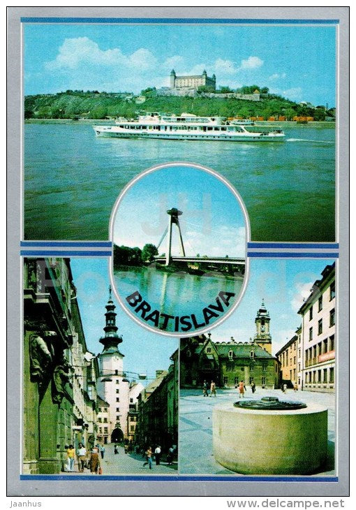 Michalska street - square - bridge - Bratislava - Czechoslovakia - Slovakia - unused - JH Postcards