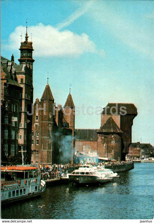 Gdansk - Nad Motlawa - Zuraw - brama miejska - ship - Poland - unused - JH Postcards