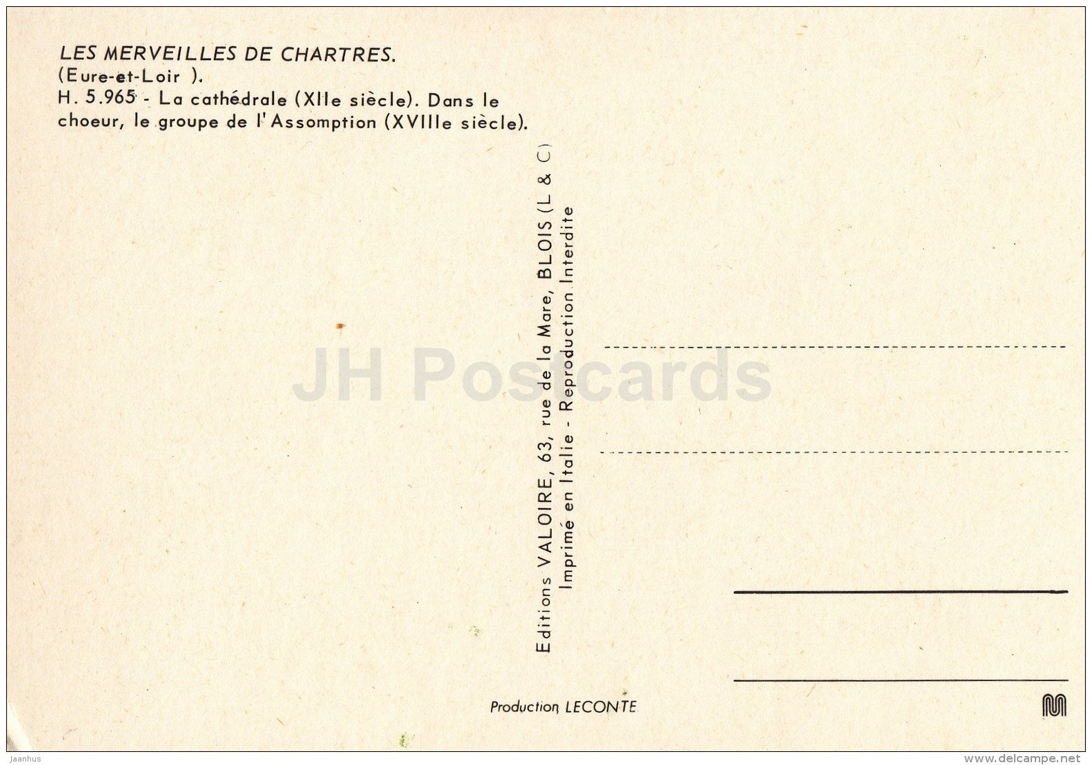 Les Merveilles de Chartres - Le groupe de l´assomption - France - unused - JH Postcards