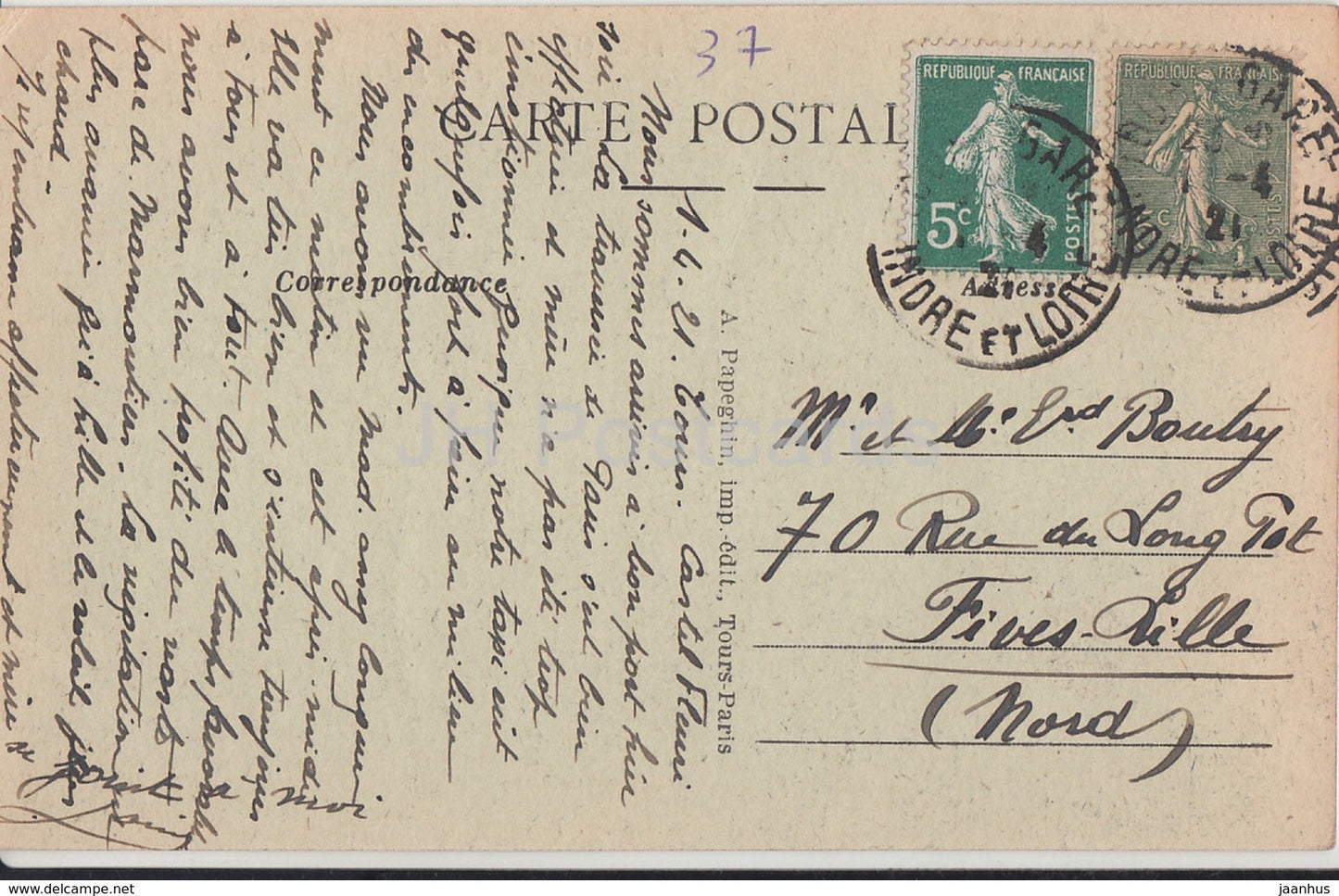 Luynes - Le Chateau - Cote Sud Est - Schloss - 11 - alte Postkarte - 1921 - Frankreich - gebraucht