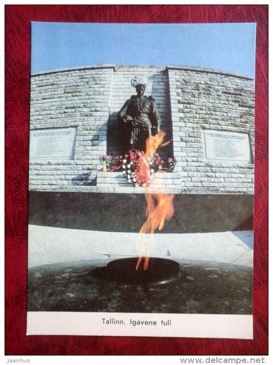 Eternal Fire - The Bronze Soldier - monument to soviet soldiers Tallinn - 1975 - Estonia - USSR - unused - JH Postcards