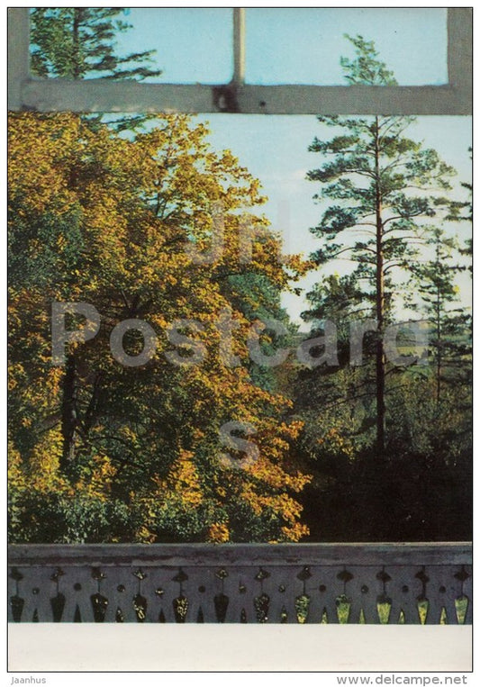 a view from the study window - Russian writer Leo Tolstoy Museum - Yasnaya Polyana - 1967 - Russia USSR - unused - JH Postcards
