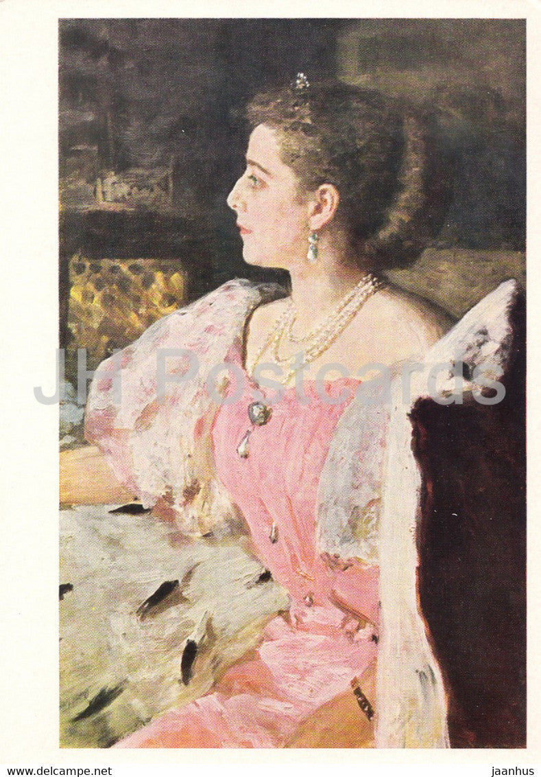 painting by I. Repin - Portrait of N. Golovina - Russian art - 1966 - Russia USSR - unused - JH Postcards