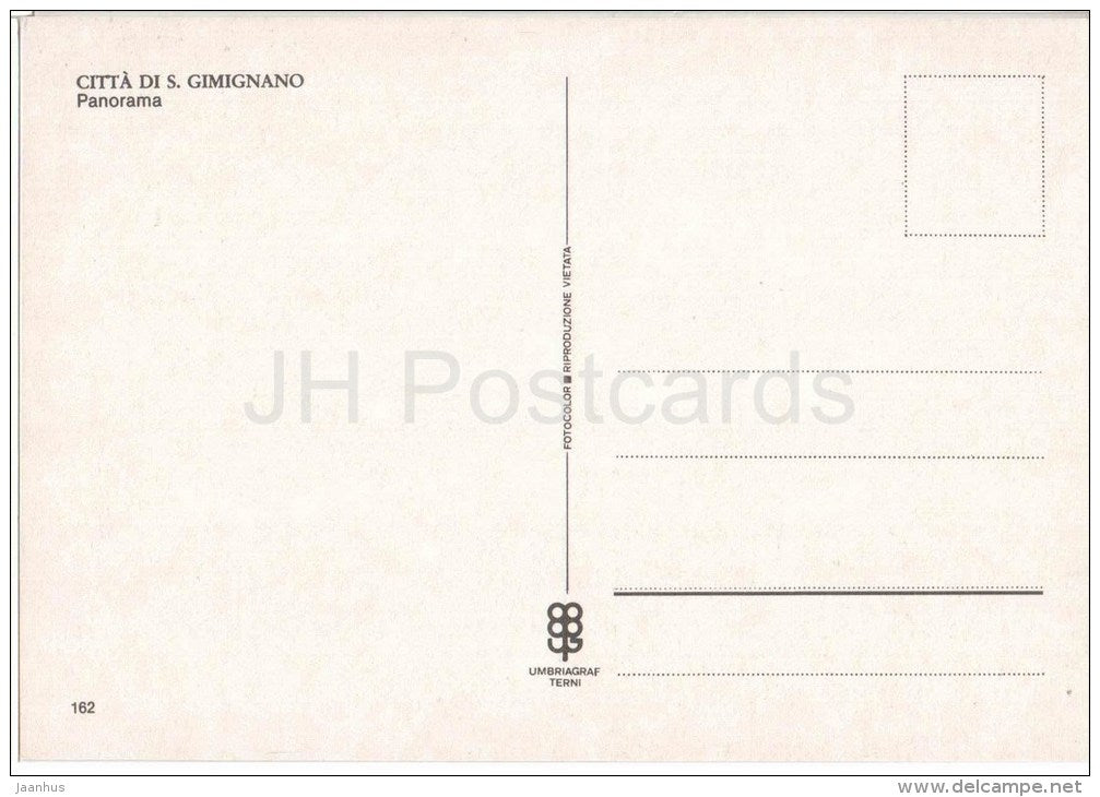 panorama - Città di San Gimignano - Siena - Toscana - 162 - Italia - Italy - unused - JH Postcards