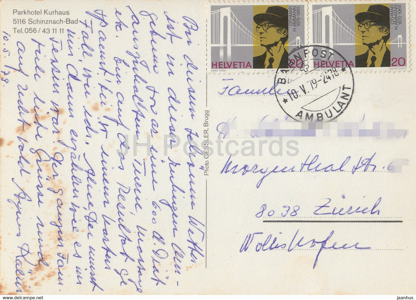 Bad Schinznach - Parkhotel Kurhaus - piscine - Court de tennis - multiview - 1979 - Suisse - utilisé