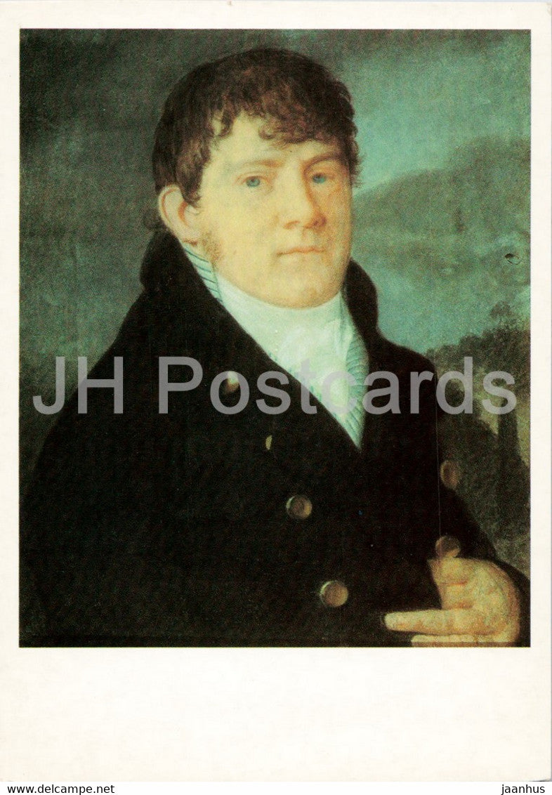 painting by A. Venetsianov - Portrait of Nikolay Ivanovich Gorbunov - Russian art - 1990 - Russia USSR - unused - JH Postcards