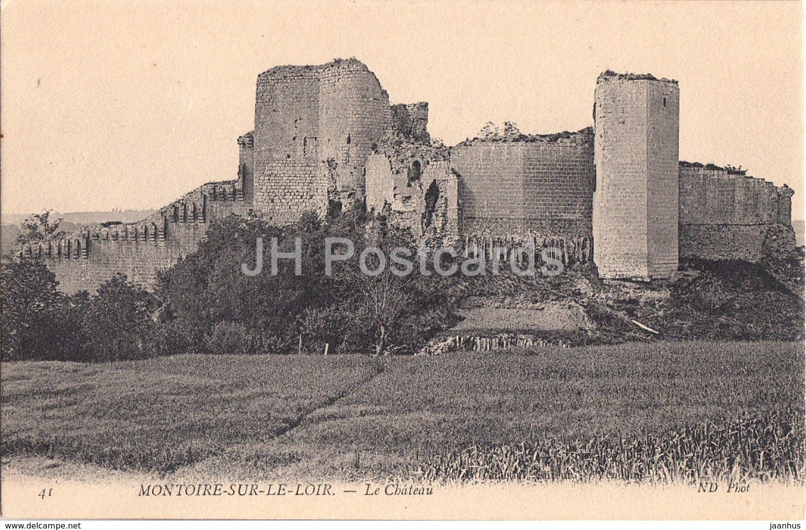 Montoire sur le Loir - Chateau - castle ruins - 41 - old postcard - France - unused
