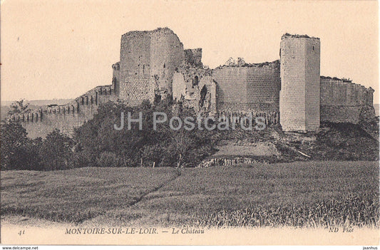 Montoire sur le Loir - Chateau - castle ruins - 41 - old postcard - France - unused