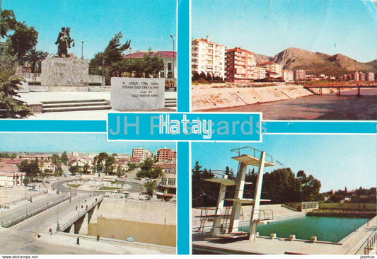 Hatay - monument - pool - multiview - Turkey - used - JH Postcards