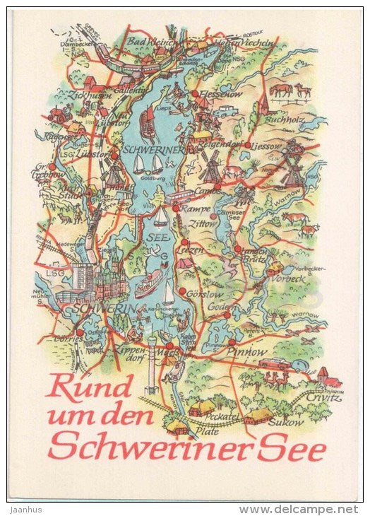 Rund um den Schweriner See - Germany - DDR - unused - JH Postcards