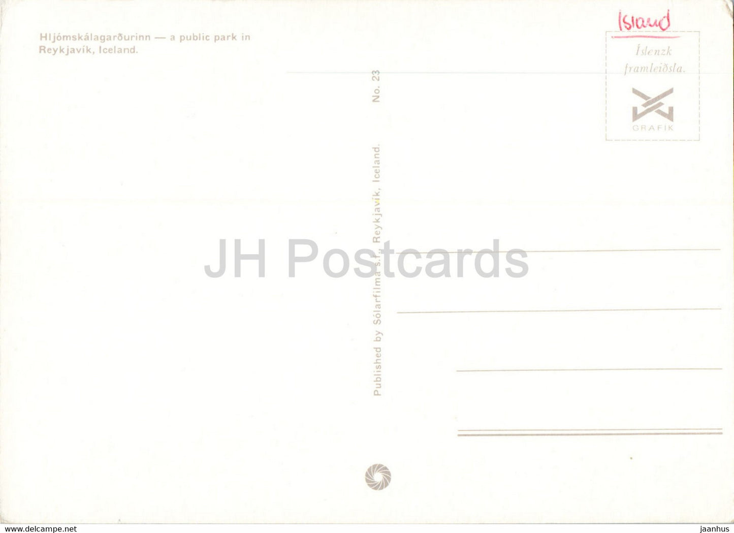 Reykjavik - Hljomskalagardurinn - a public park - Iceland - unused