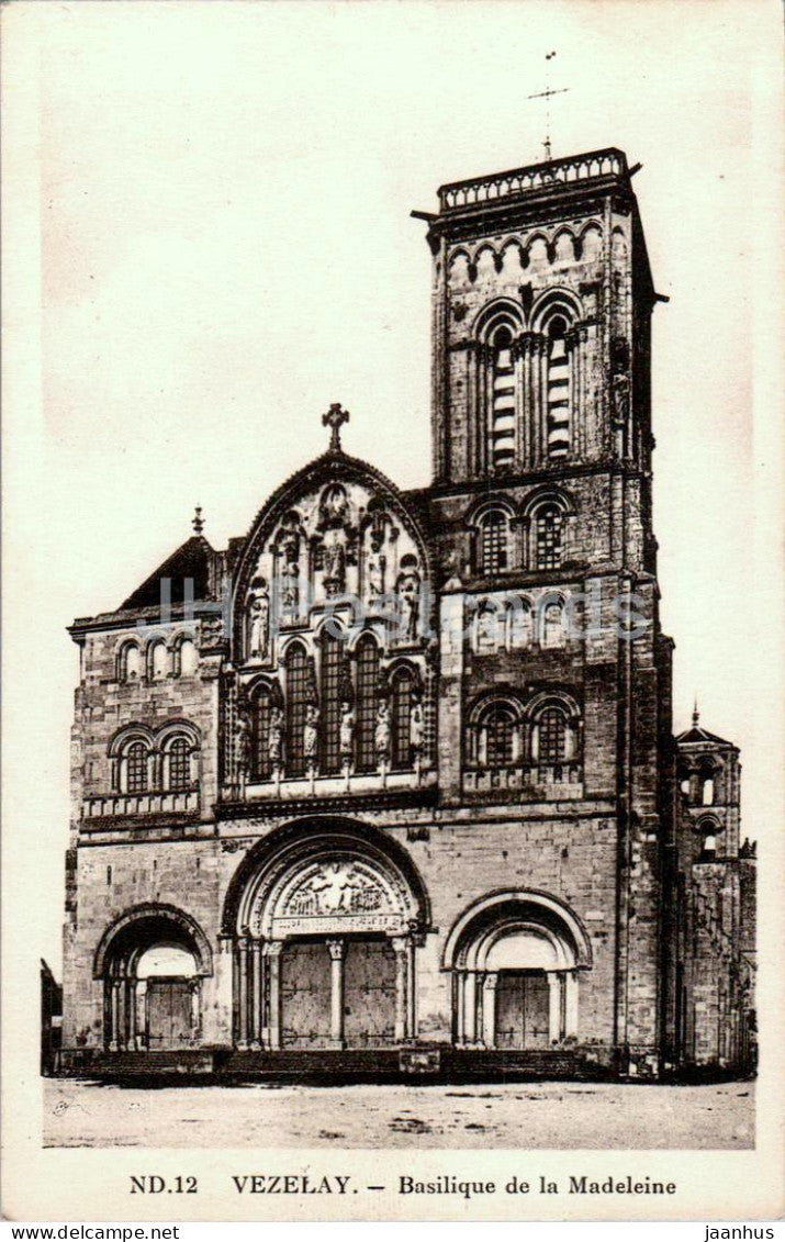 Vezelay - Basilique de la Madeleine - cathedral - 12 - old postcard - France - unused - JH Postcards