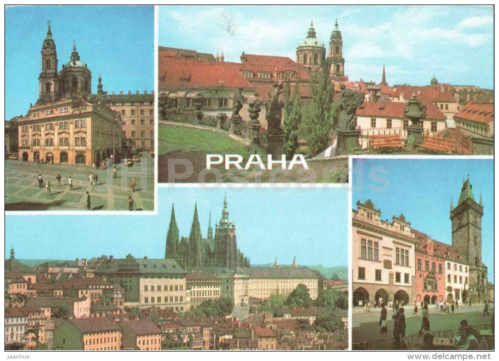 Greetings from Prague - castle - architecture - buildings - Praha - Prague - Czechoslovakia - Czech - used - JH Postcards