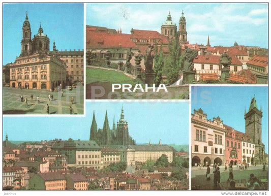 Greetings from Prague - castle - architecture - buildings - Praha - Prague - Czechoslovakia - Czech - used - JH Postcards